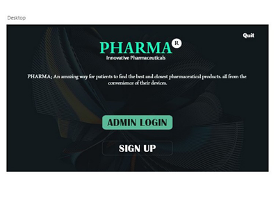 PHARMA™ APP (Desktop Admin Landing page)