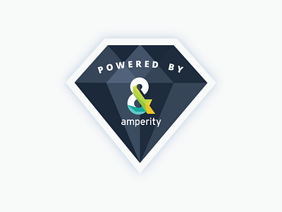 Amperity - Powered By Sticker branding design diamond flat illustration logo power simple sticker sticker design stickers