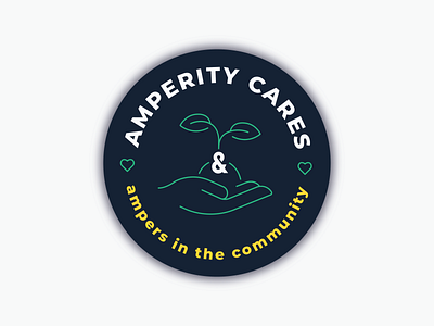 Amperity - Ampers in the Community Sticker care community design flat icon illustration line simple sticker volunteer volunteering volunteers