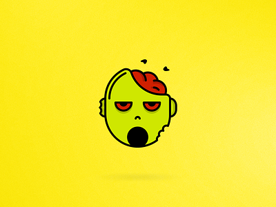 Drawing Dead brain but also not sad flies icon iconography not happy tired walkingdead zombie