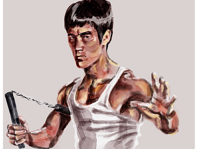 Bruce Lee bruce lee color illustration photoshop watercolor