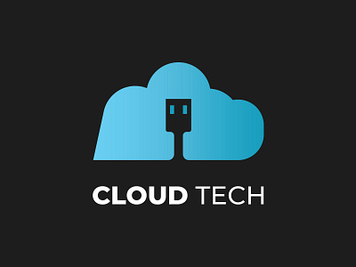 Cloud Tech brand branding clean design emblem icon illustration illustrator logo logodesign minimal typography