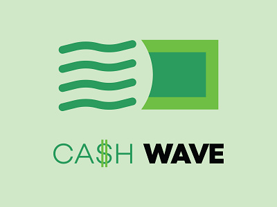 Cash Wave brand branding cash cashier design finance logo graphic design icon illustration illustrator logo logo design logodesign logotype minimal money typography