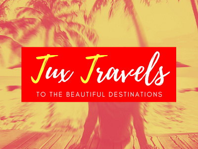 Tux Travels logo signature signature font simple