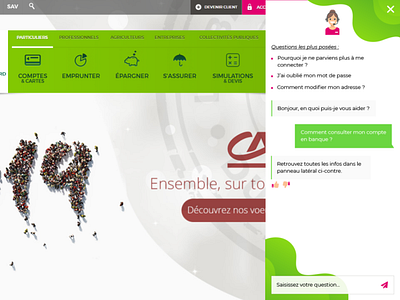 Chatbot pour C.A Charente Périgord branding design photoshop