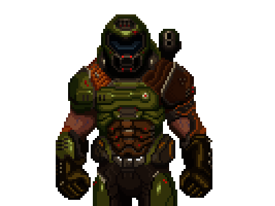 DOOMSlayer 96px pixel art animation aseprite doom eternal pixel art pixelart