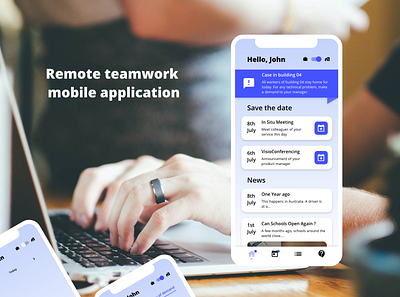 Remote teamwork mobile application application covid design mobile mock up mockup remote teamwork ui ui design