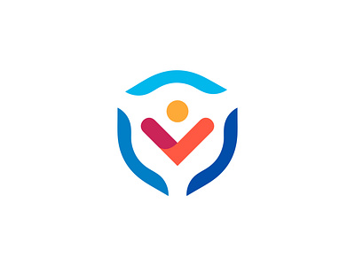 v letter + shield logo , nsurance LOGO，Financial APP logo