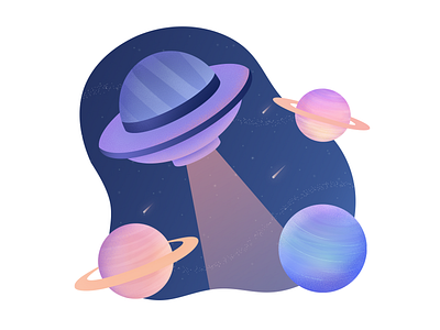 UI Illustration for the Howya App app illustration planets space spaceship ui ui ux ui design ui illustration uidesign uiillustration uiux