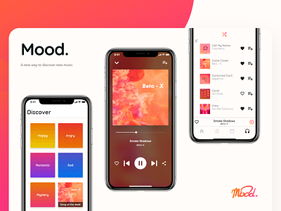 Mood. app branding design flat logo minimal ui ux