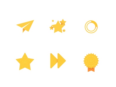 Yellow icons app badge circle fast forward icons interface plane send star ui yellow