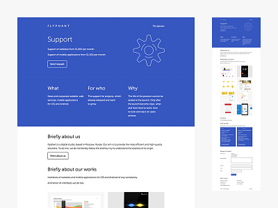 Support clean form icon landing page scroll simple support text web
