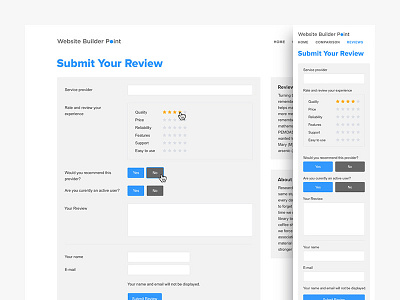 Submit review button design field form review site star submit ui ux web
