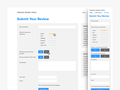 Submit review button design field form review site star submit ui ux web