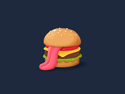 Hamburgers 🍔 baret branding design digital painting french hamburger hamburger icon hamburger menu hi illustration ipadpro logo pencil procreate react reactjs tongue