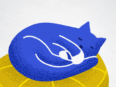 Sleeping Kitty cat cat illustration illustration ipadpro kitty pouf procreate sleeping