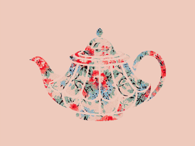 Illustration / Vintage Teapot flowery illustration teapot vintage wallpaper