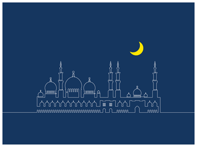 Postcard / Sheikh Zayed Mosque (Animated GIF) abu dhabi design illustration mosque postcard sheikh zayed uae