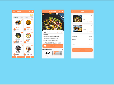 ordering process of a food app app design ui ux
