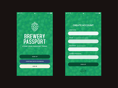 Daily UI :: 001 • Sign Up brewery app brewery passport app daily ui daily ui challenge sign up sign up form sign up screen sketch