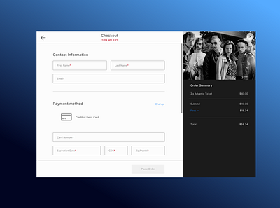 Daily UI :: 002 • Credit Card Checkout 002 checkout page credit card checkout daily 100 challenge daily ui music venue checkout ui design user experience