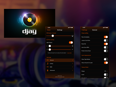 Daily UI :: 007 • Settings 007 daiklyui daily 100 challenge daily ui dj app djay settings ui