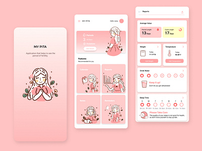 My Pita - Peroid Tracker Apps UI Design