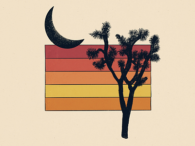 Joshua Tree desert illustration joshuatree procreate sunset