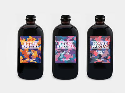 House Special Cold Brew Labels branding coffee cold brew illustrator label label design label packaging photoshop product design
