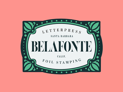 Belafonte Logo belafonte branding embossing foil leaf foil stamping illustrator letterpress logo logo package papercraft