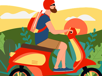 Scooter adobe adobe illustrator ai illustration illustrator moped scooter