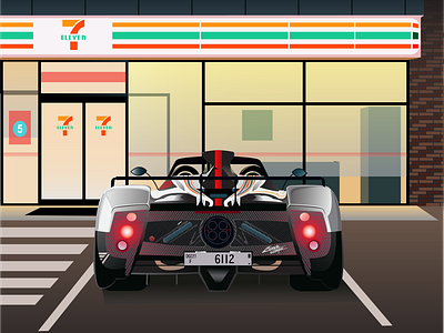 Pagani Zonda adobe adobe creative cloud adobe creative crowd adobe illustrator carbon fiber cinque convenience store gas station hypercar illustration illustrator illustrators instagram pagani pagani zona cinque pagani zonda zonda