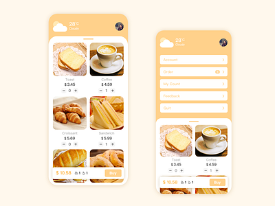 Breakfast Shop app breakfast design shop sketch ui ux