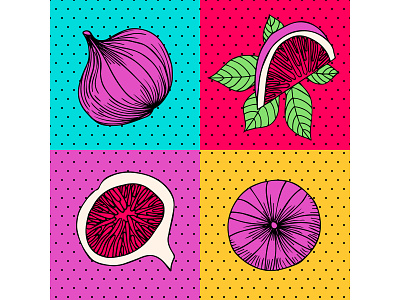 Figs. Poster. branding design figs graphic design illustration popart poster vector