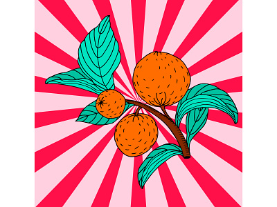 Oranges. Poster. branding card design graphic design illustration orange popart poster vector