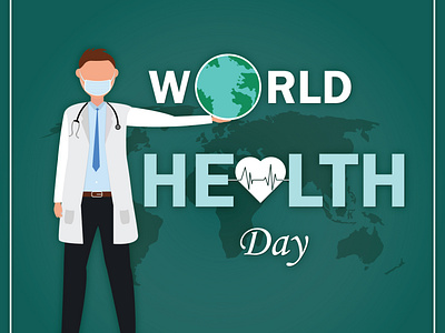 World health Day background backgroundset branding character design flat icon illustration logo vector