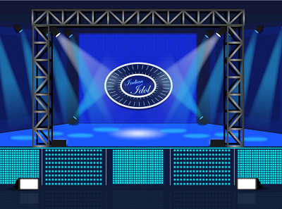 Stage background backgroundset design flat hellodribbble icon illustration indianidol logo stage typography vector