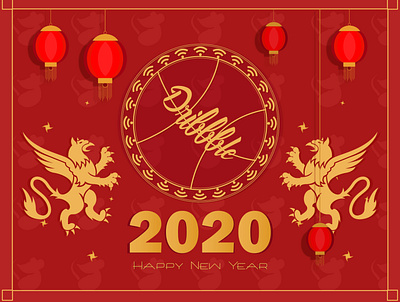 Happy New Year 2020 background chinese new year design hellodribbble icon illustration logo new year vector