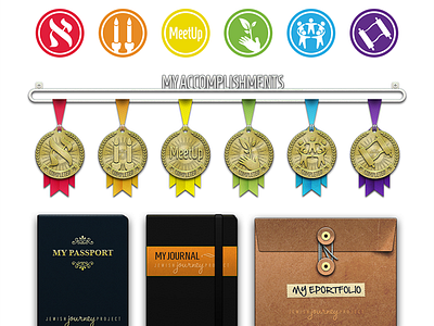 UI Collection for Site & App 3d badge icons jewish journey project jjp journal medal passport photoshop portfolio ui vector