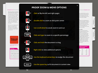 Icons & Options to Zoom & Move