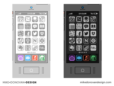 Flat Throwback iPhone Concepts (Highlight) 8 bit apple buttons flat homescreen icons ios iphone photoshop throwback ui vector