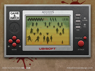 Handheld Video Game UI (Assassin's Creed) assassins creed buttons icons lcd photoshop screen ui vector video game