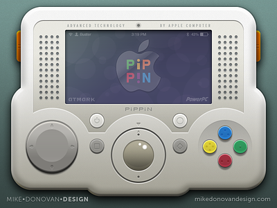 Throwback Apple Pippin Mashup apple buttons ios photoshop pippin screen throwback vector video game