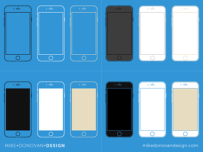 Freebie PSD: iPhone 6 Wireframe Collection