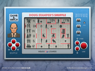 Handheld Video Game (Doug Stamper's Shuffle) buttons house of cards icons lcd photoshop screen ui vector video game