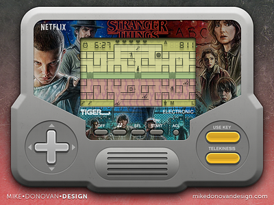 Stranger Things Handheld Game Concept buttons game icons lcd photoshop screen stranger things ui vector video