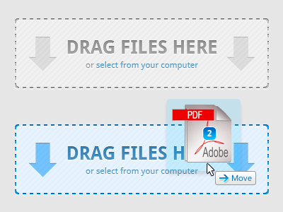 Drop Zone UI drag drop drop zone photoshop ui upload vector