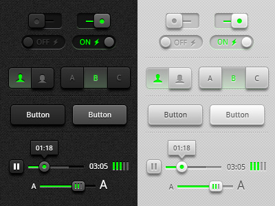 Toggles, Buttons and Sliders UI Redux