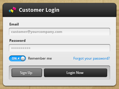 Customer Login UI