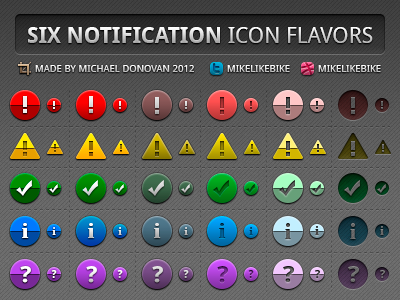 Notification Icons in Six Flavors